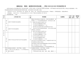 项目经理目标责任书绩效考核表