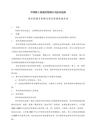 项目经理负责制与项目管理实施办法