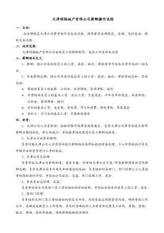 顺驰天津公司薪酬制度 