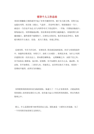 领导个人工作总结