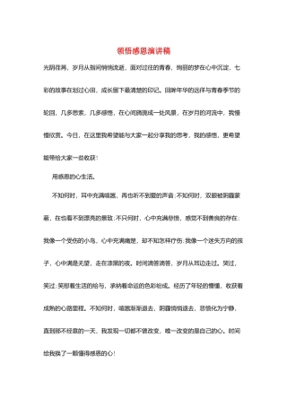 领悟感恩演讲稿