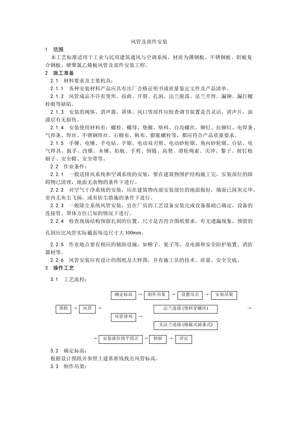 风管及部件安装工艺_第1页
