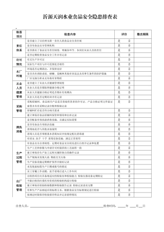 食品安全隐患自排查