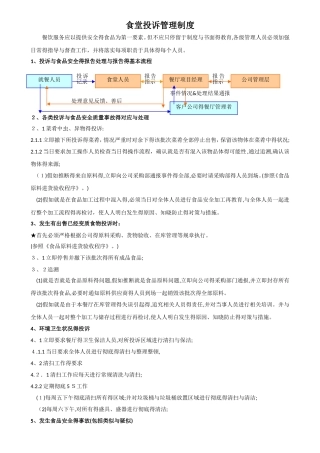 食堂出现投诉处理程序