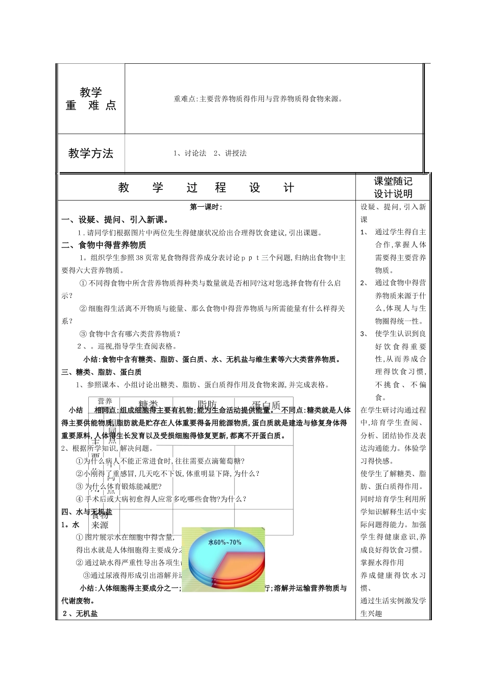 食物中的营养物质教案最新_第2页