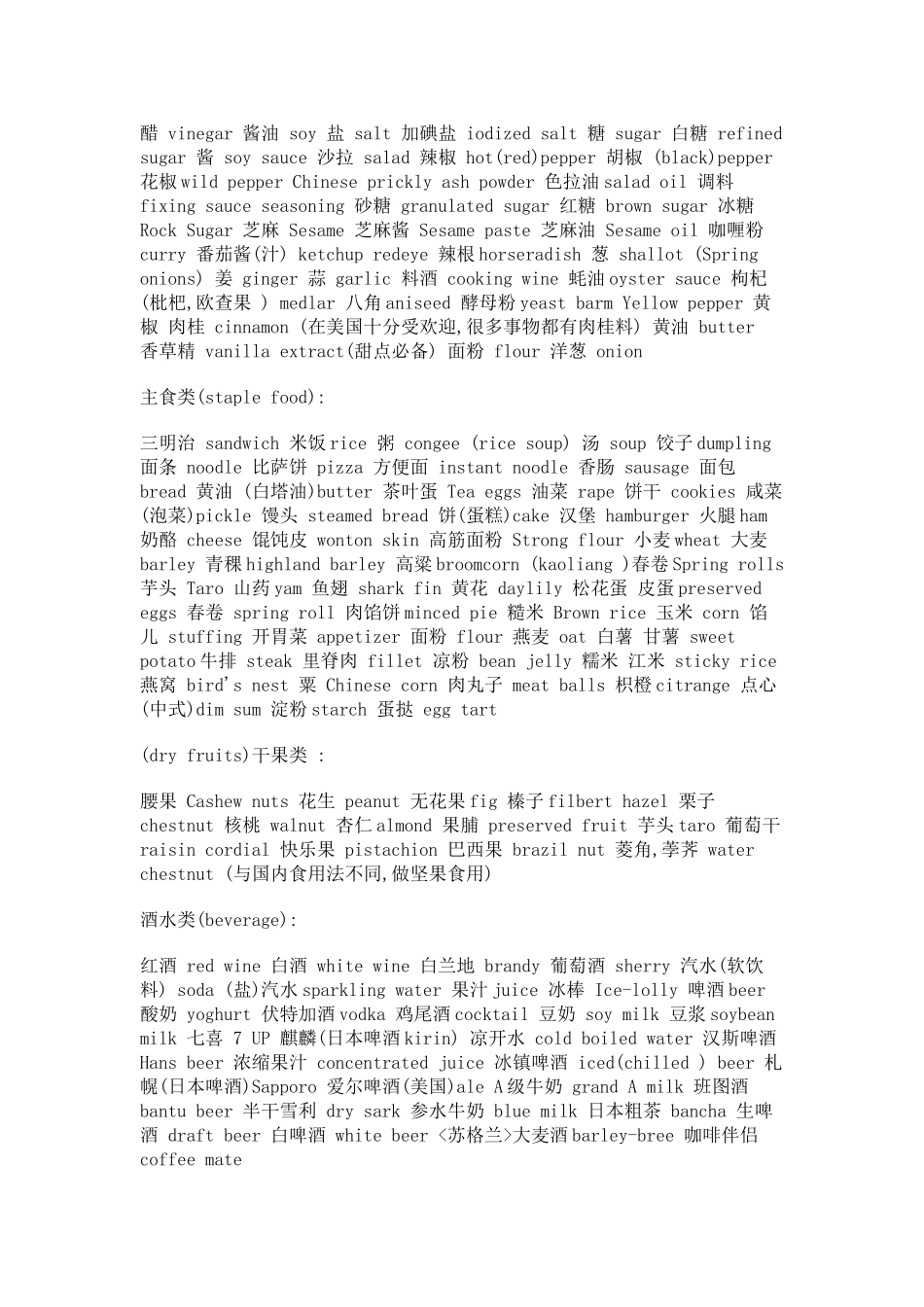 食物类英语单词_第2页