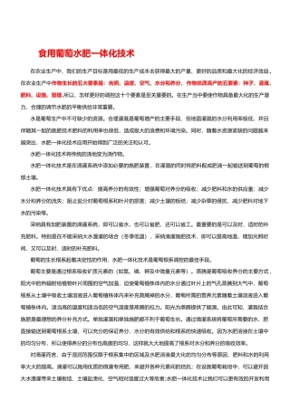 食用葡萄水肥一体化技术
