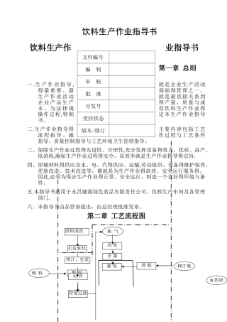 饮料生产作业指导书