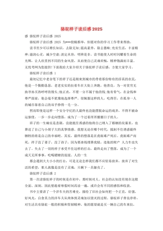 骆驼样子读后感2025