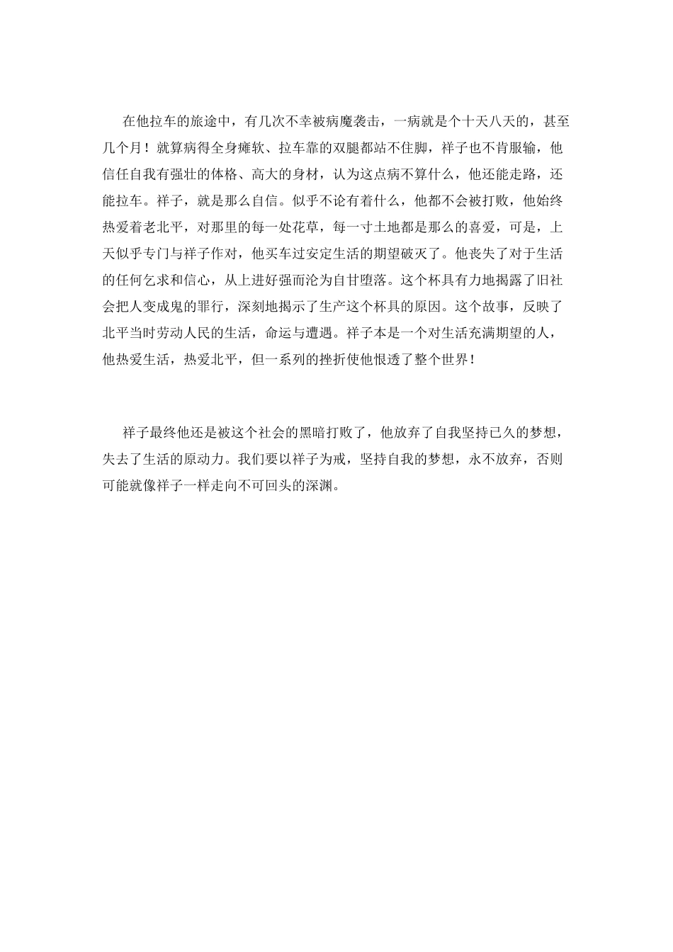 骆驼祥子读后感800字(十七)_第2页