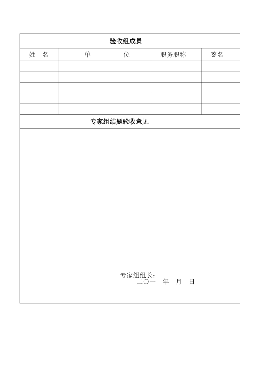 验收组成员表格模板（正式版）_第1页
