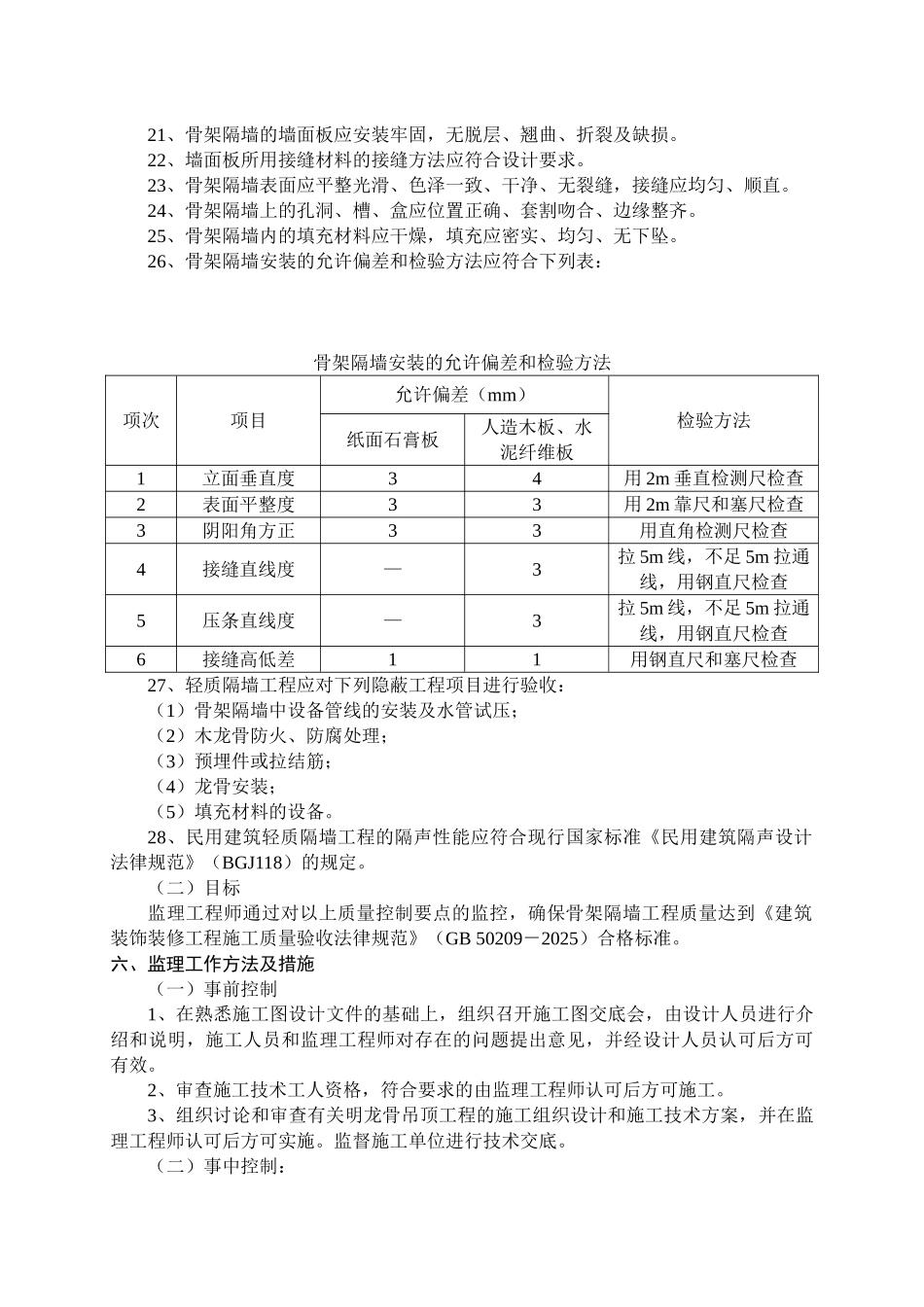 骨架隔墙工程监理实施细则_第3页