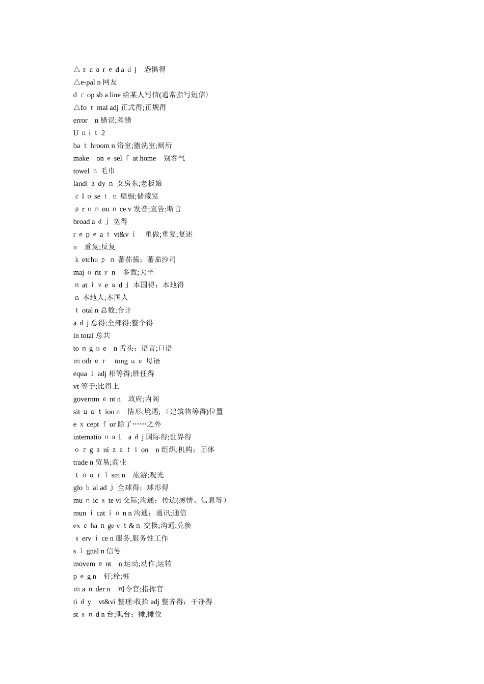 高一上英语词汇_第2页