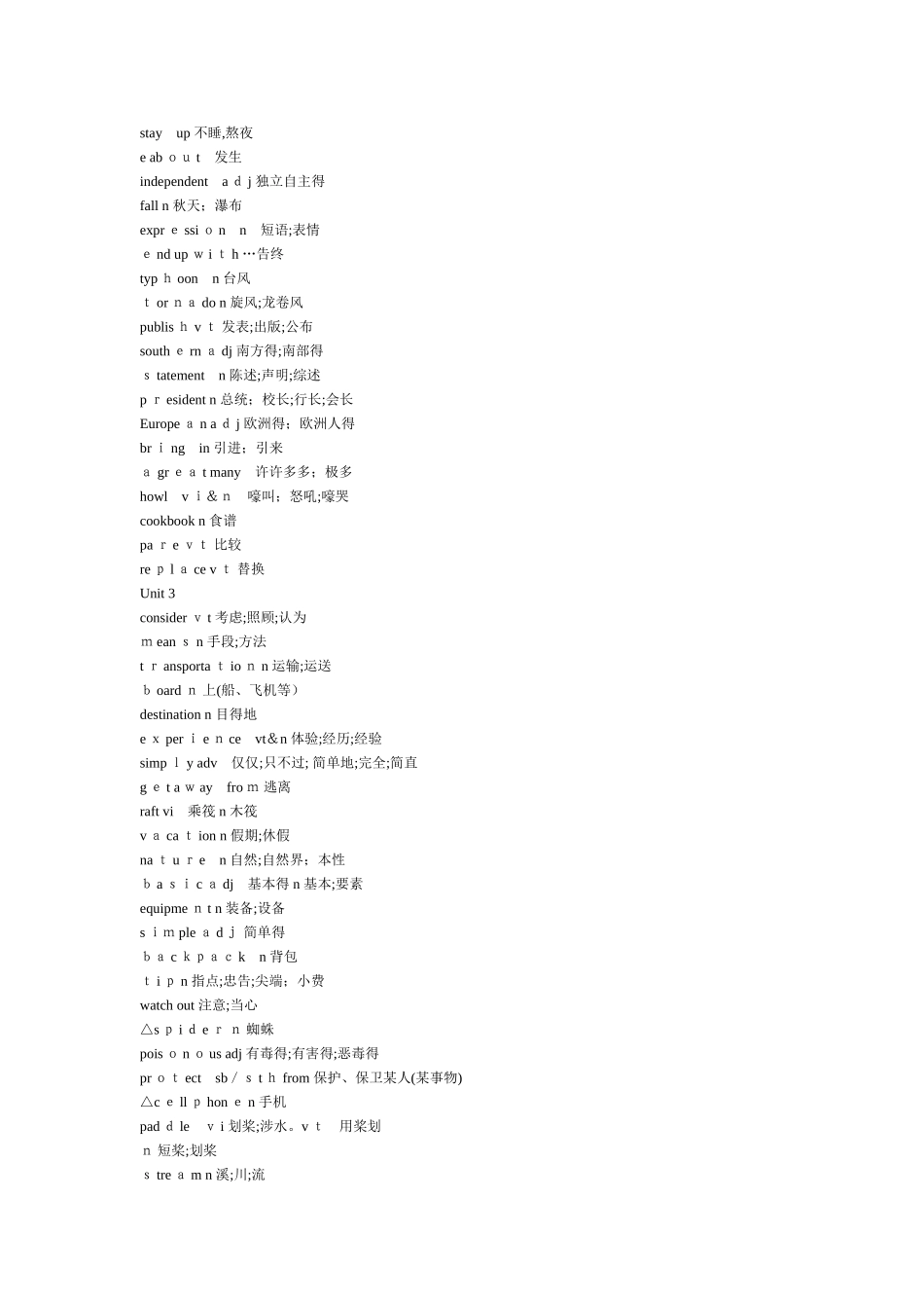 高一上英语词汇_第3页