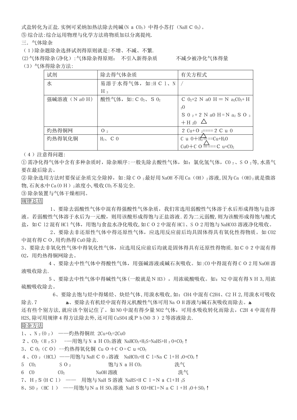 高中化学除杂归纳_第2页