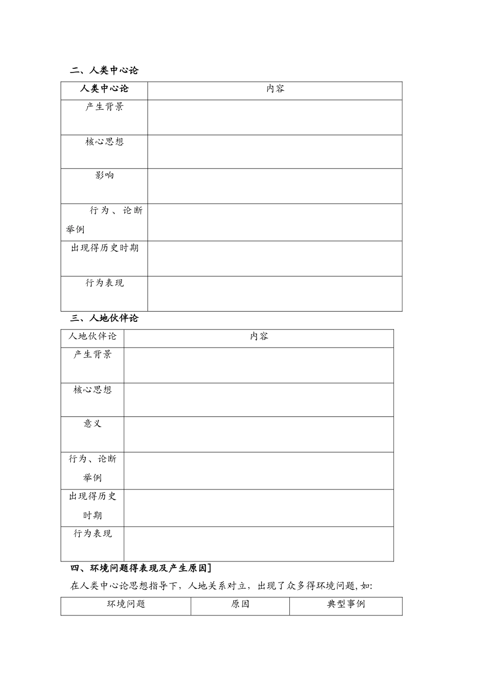 高中地理鲁教版必修三 2.1《人地思想关系的演变》导学案_第2页