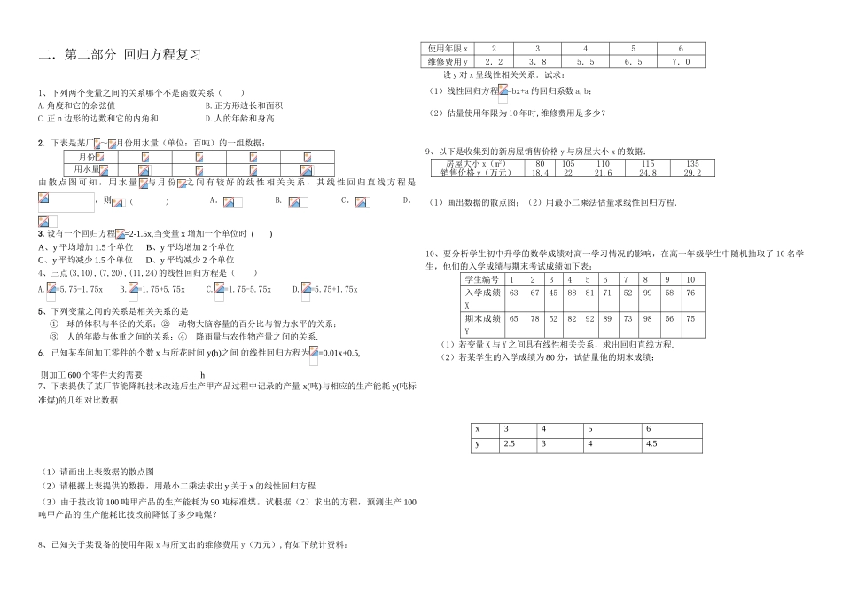 高二文科统计案例复习提纲_第2页