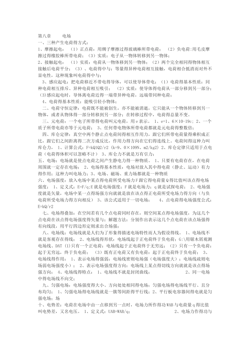 高二物理知识点总结_第1页