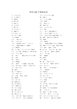 高考英语140个基础动词例句