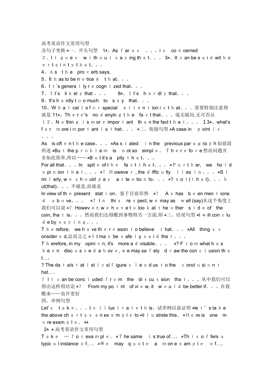 高考英语作文常用句型_第1页