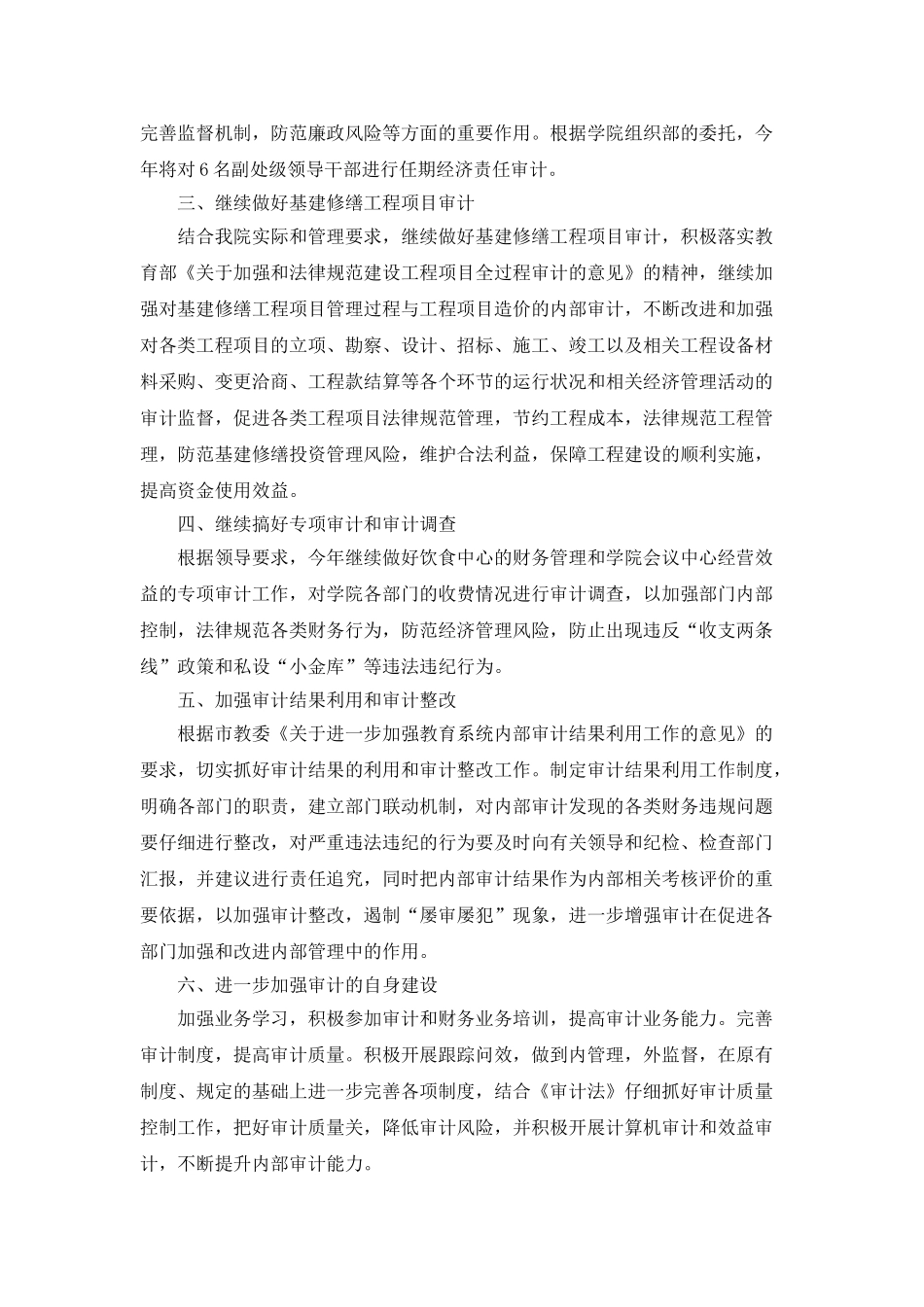 高职审计2025年个人工作计划_第2页