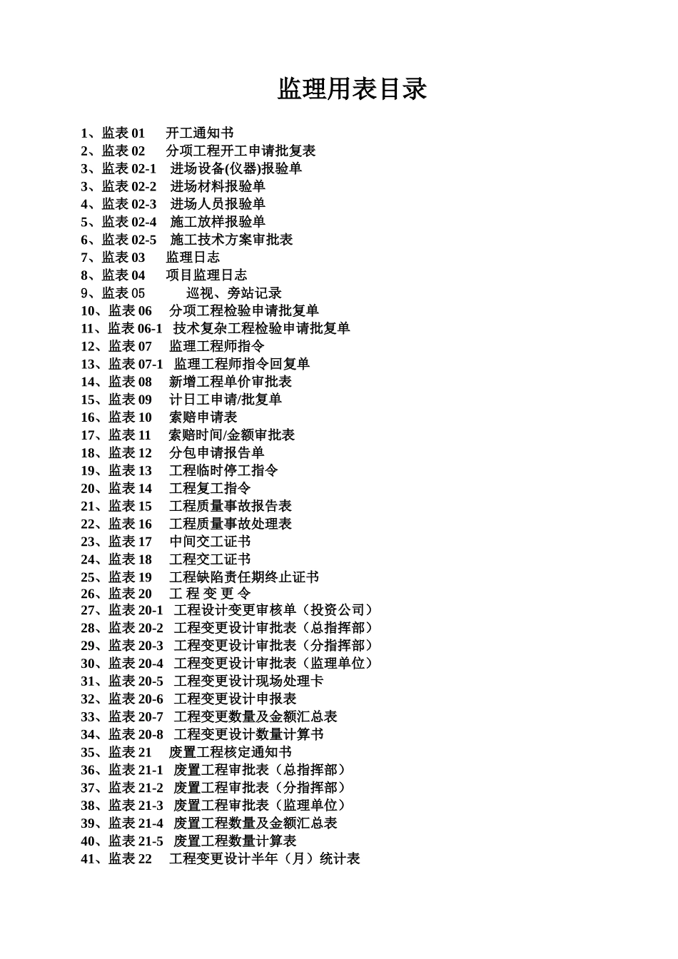 高速公路监理用表_第1页