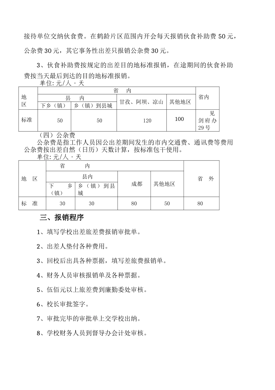 鸯溪小学差旅费报销制度 _第3页