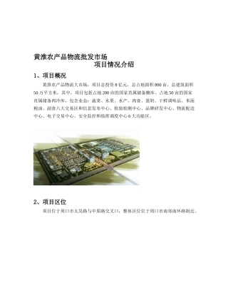 黄淮大市场考察报告
