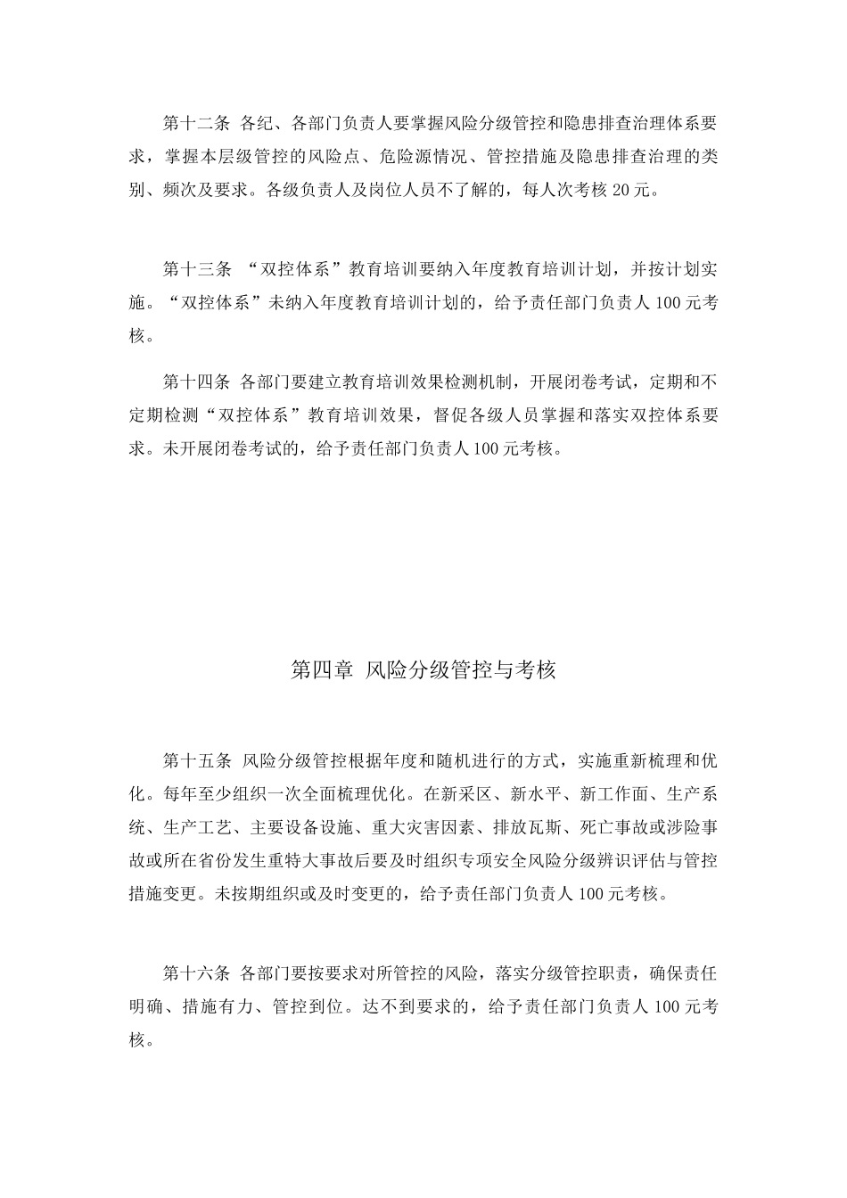 黔鑫煤矿双控体系建设考核奖惩制度 _第3页