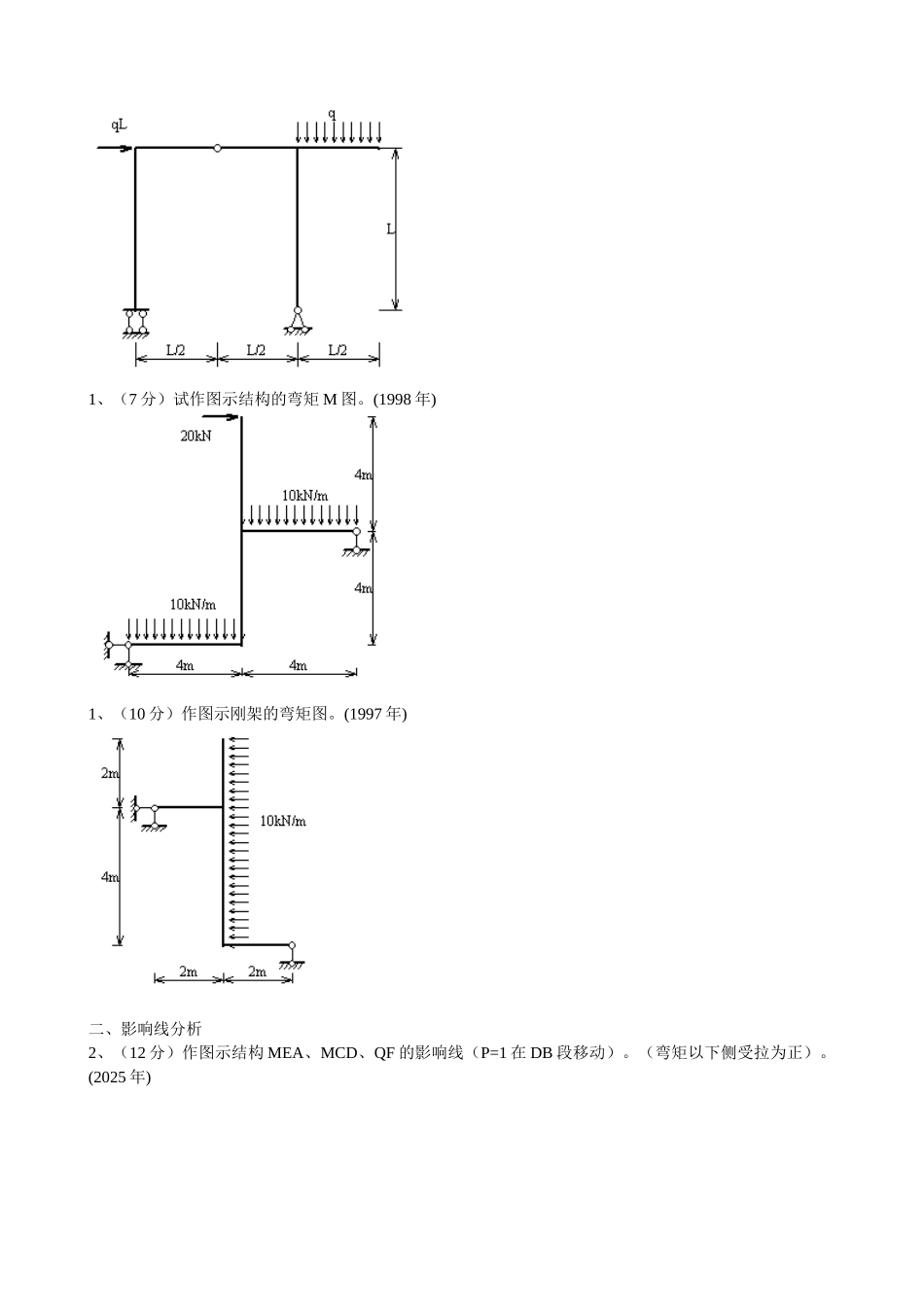-97-06年研究生入学考试结构力学试题汇总_第3页