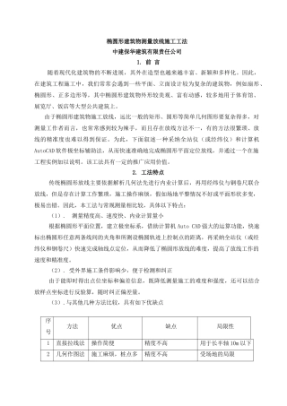 002--椭圆形、弧形建筑测量放线施工工法