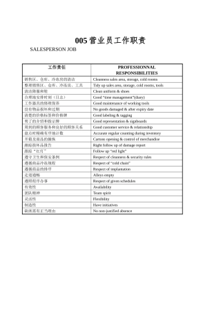 005营业员工作职责