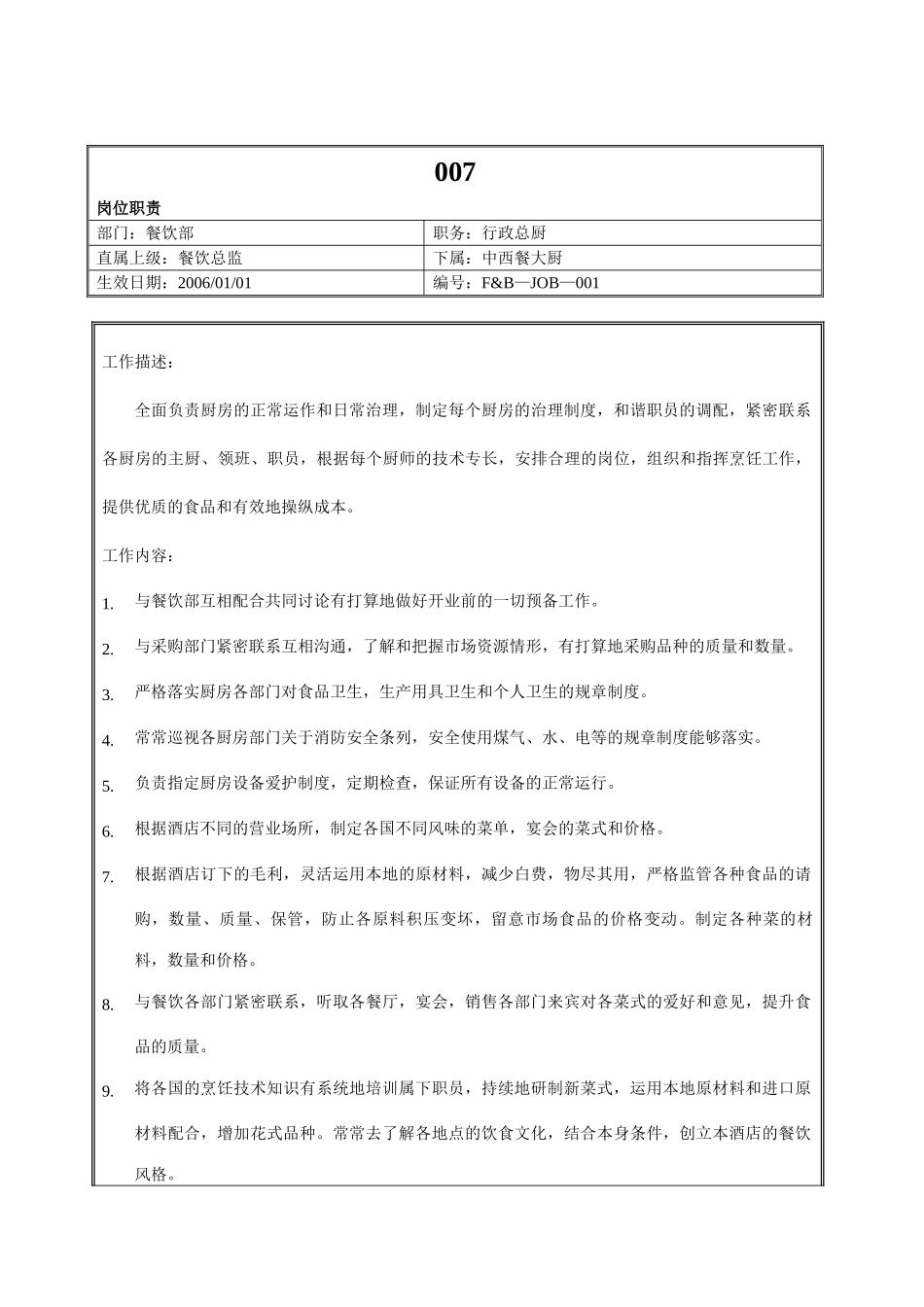 007.高星级酒店餐饮部厨房总厨工作职责_第1页