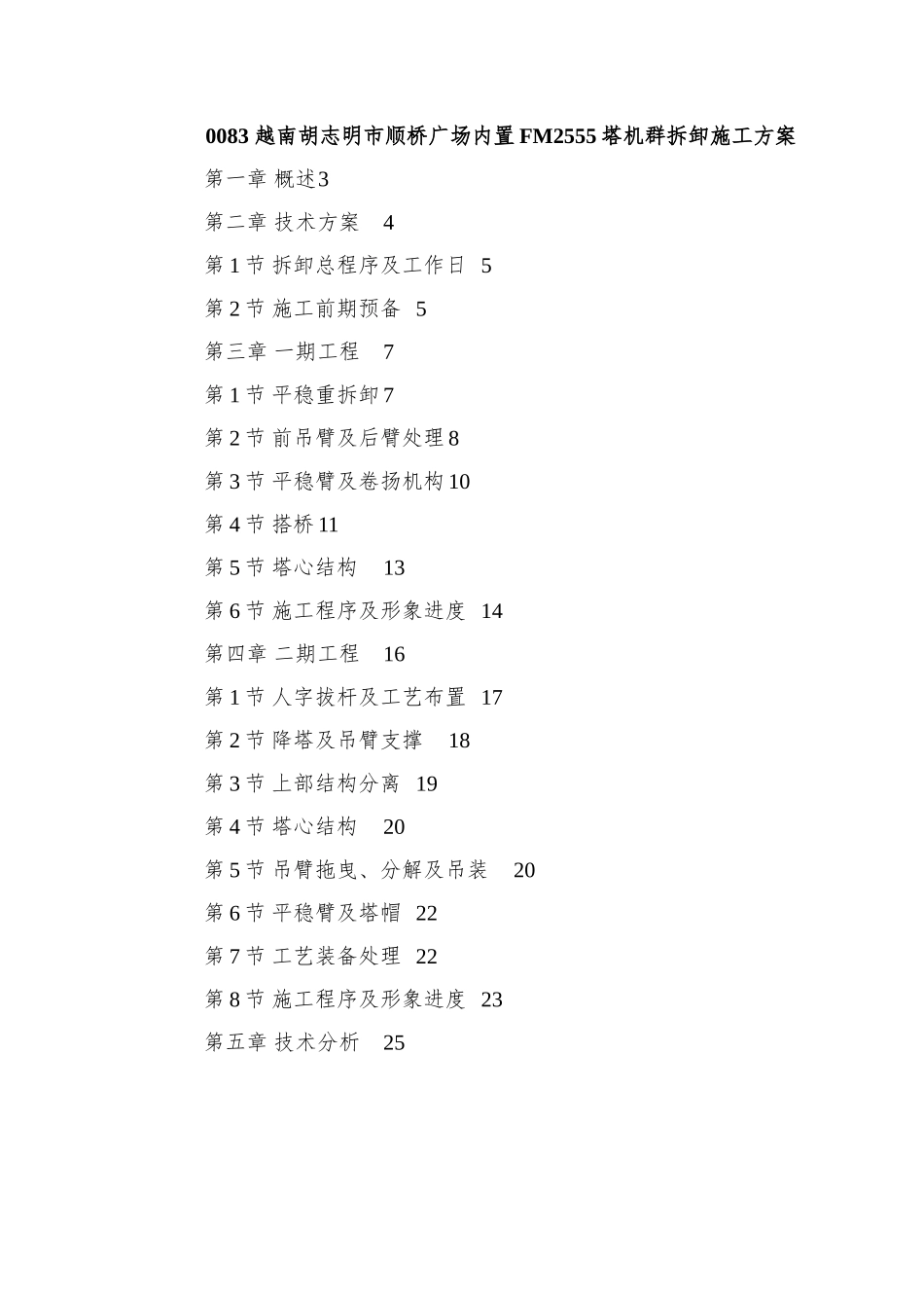 0083-越南胡志明市顺桥广场内置FM2555塔机群拆卸施工方案_第1页