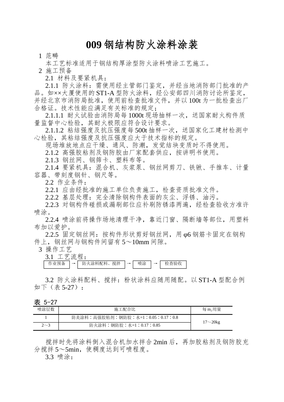 009钢结构防火涂料涂装_第1页