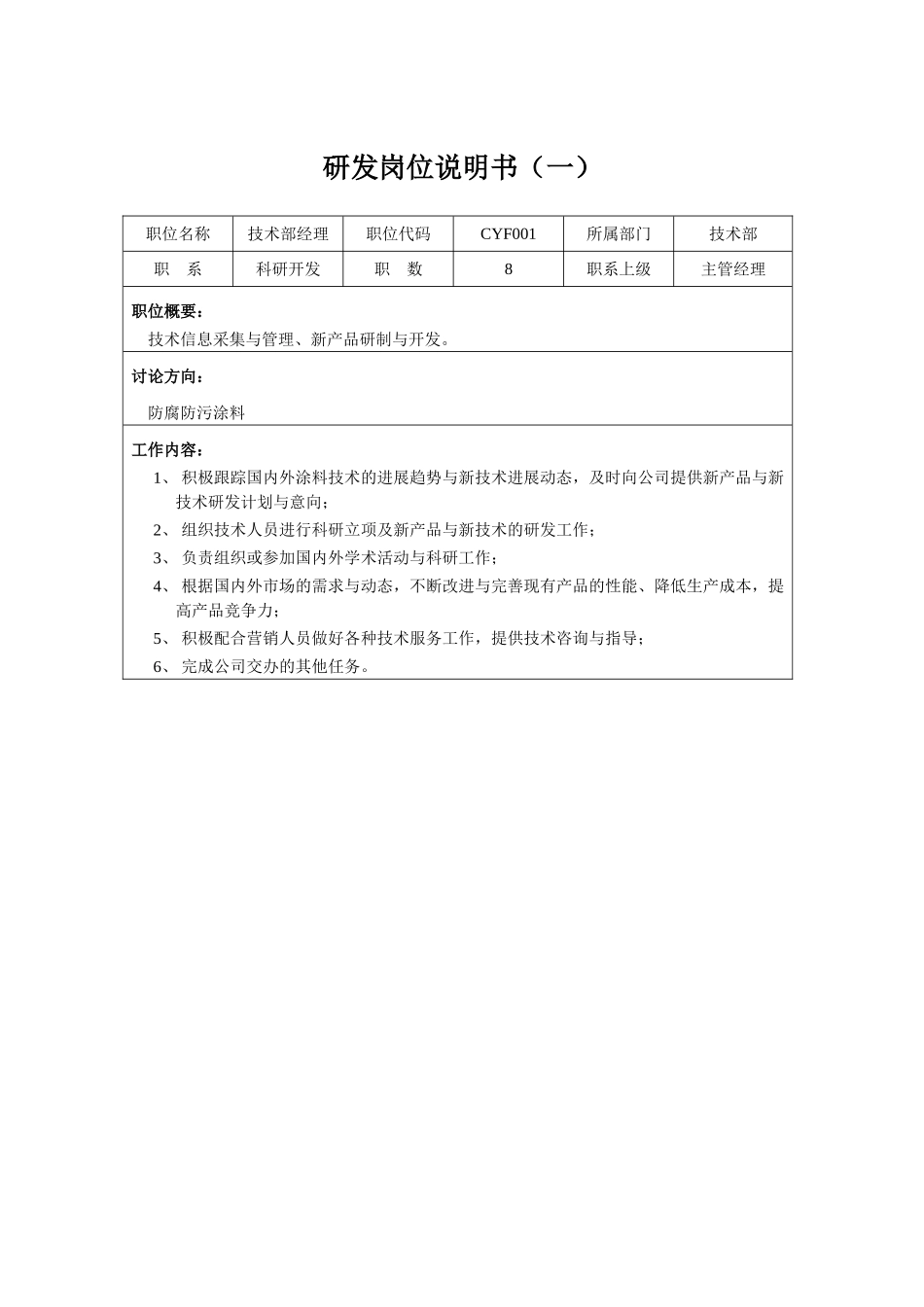 01-某公司研发类岗位说明书_第1页