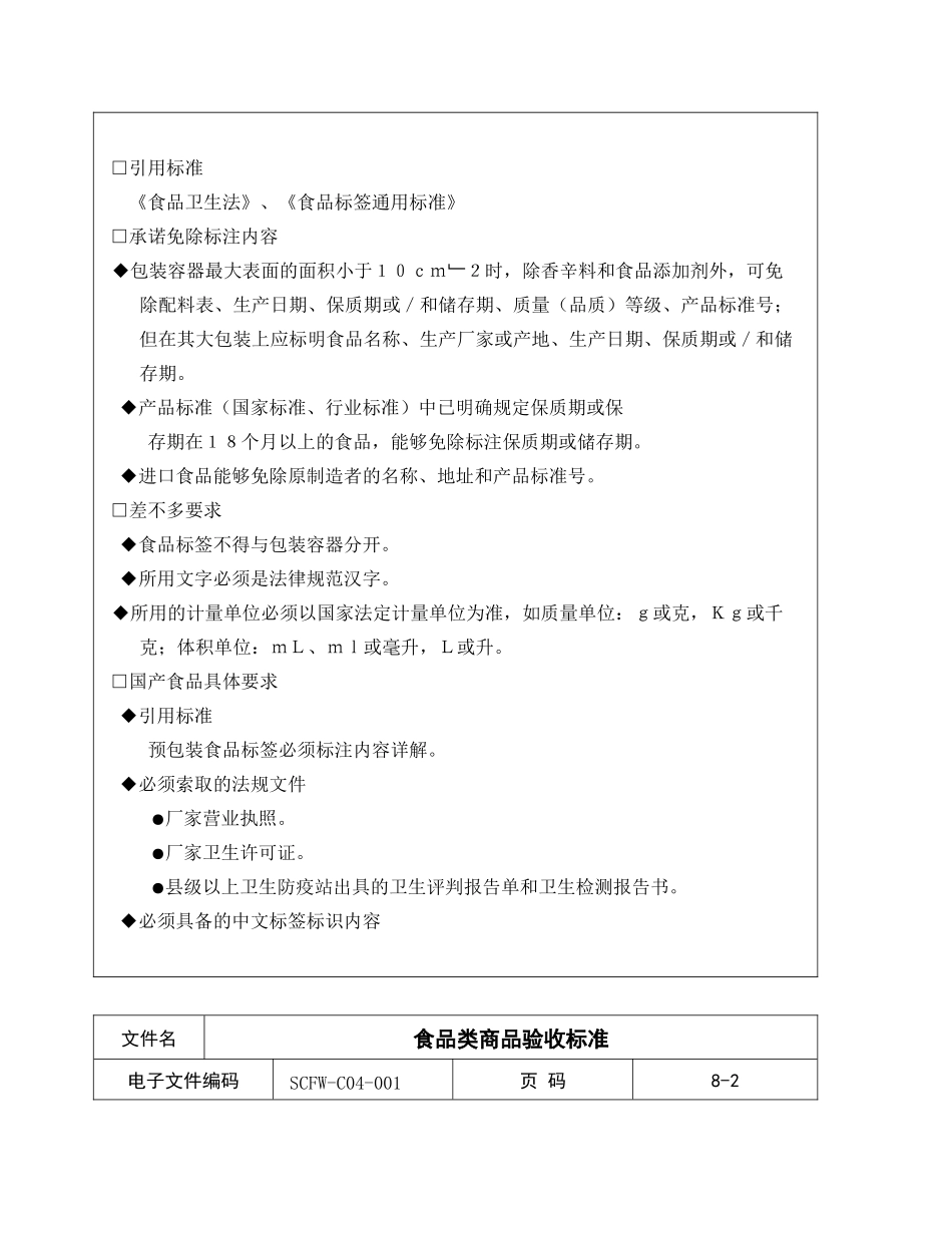 01-食品类商品验收标准_第2页