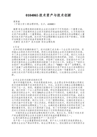 0104065技术资产与技术创新