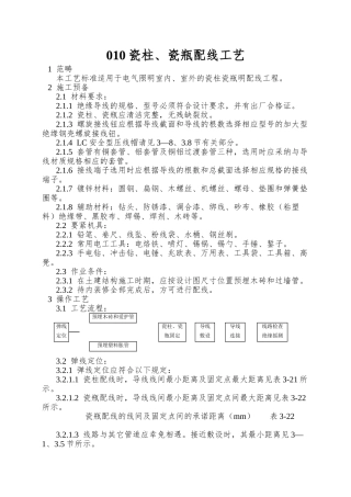 010瓷柱、瓷瓶配线工艺