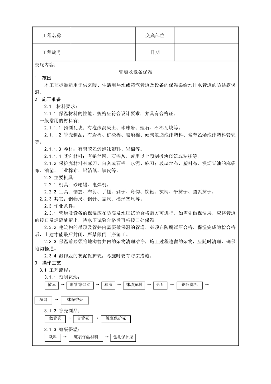 016-管道及设备保温工艺_第1页