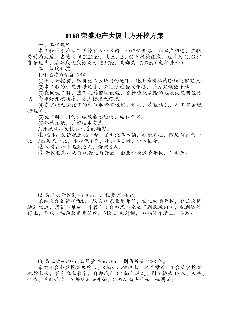 0168荣盛地产大厦土方开挖方案_第1页
