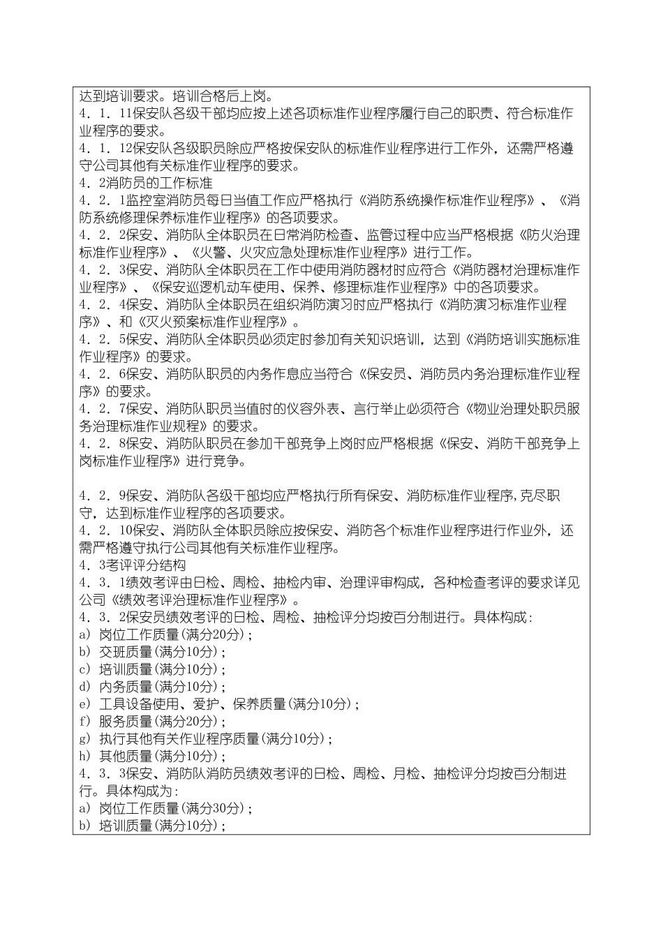 016保安队员工绩效考评实施标准程序_第2页
