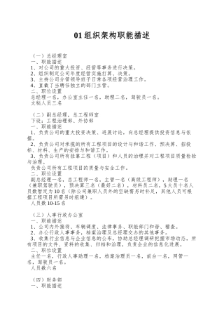 01组织架构职能描述