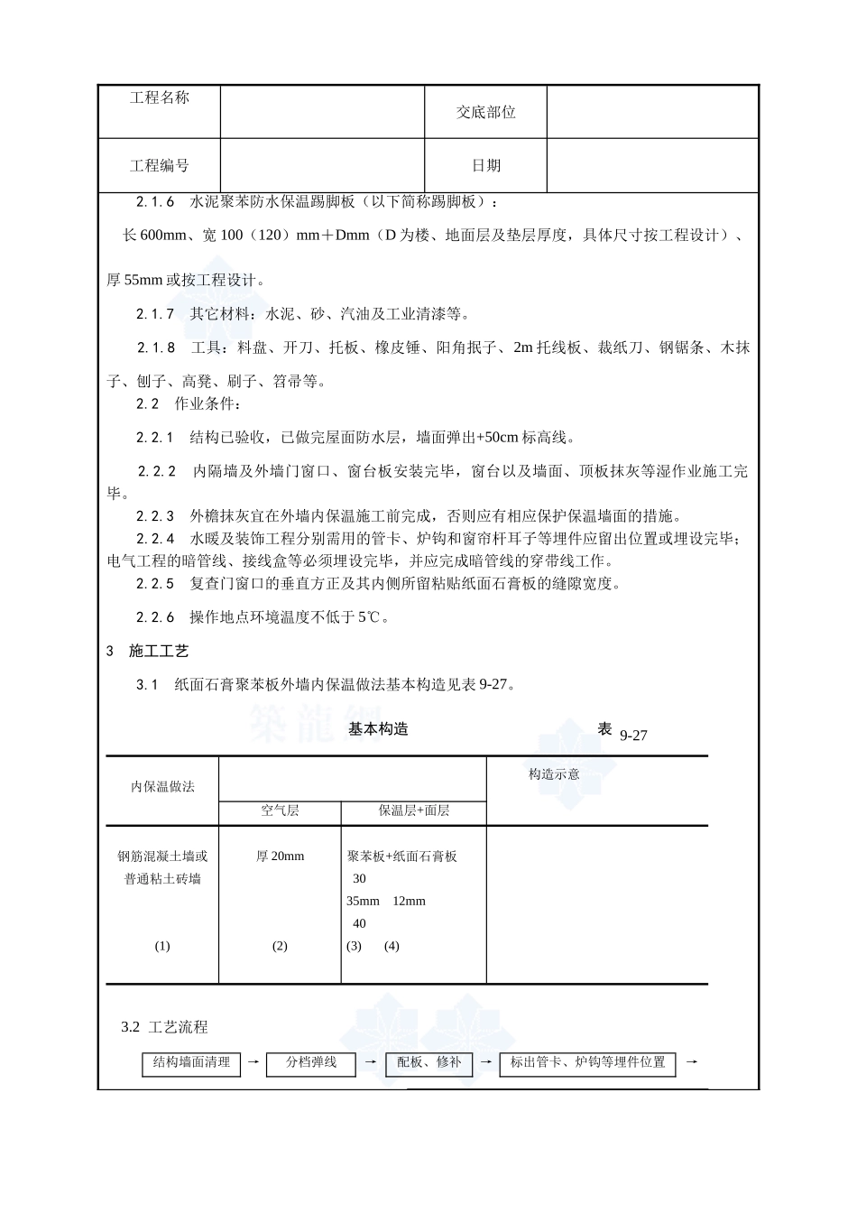 021-纸面石膏聚苯复合板外墙内保温墙面施工工艺_第2页