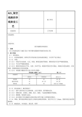 025-架空线路的导线架设工艺