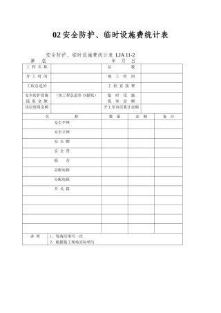 02安全防护、临时设施费统计表
