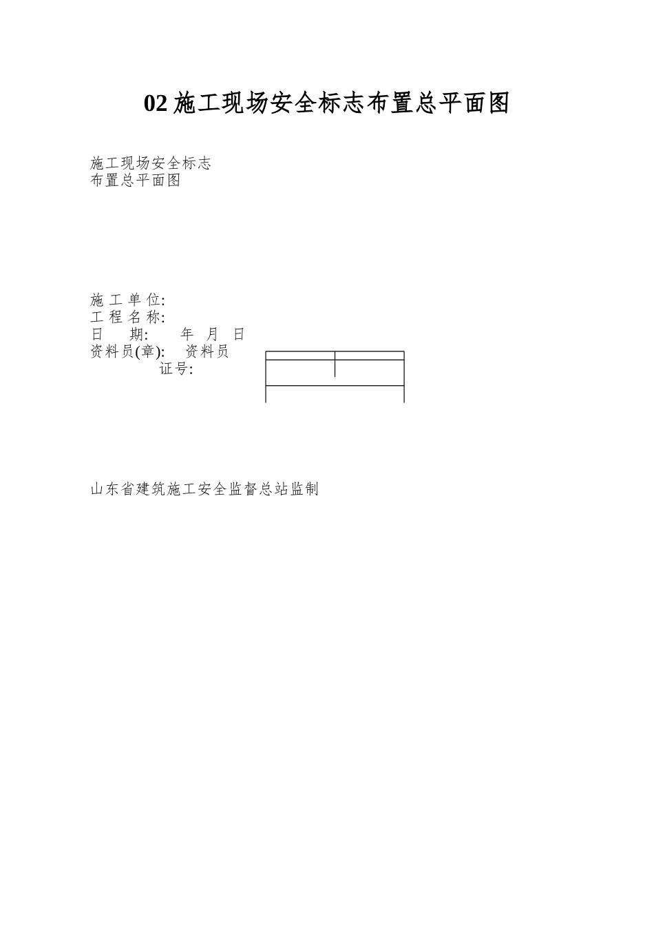 02施工现场安全标志布置总平面图_第1页