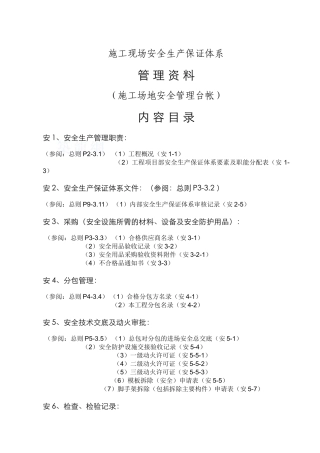 030627施工现场安全生产保证体系管理资料