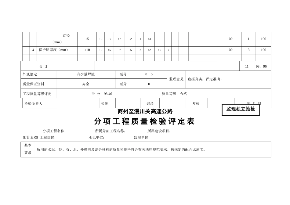 05分项工程质量评定表_第2页