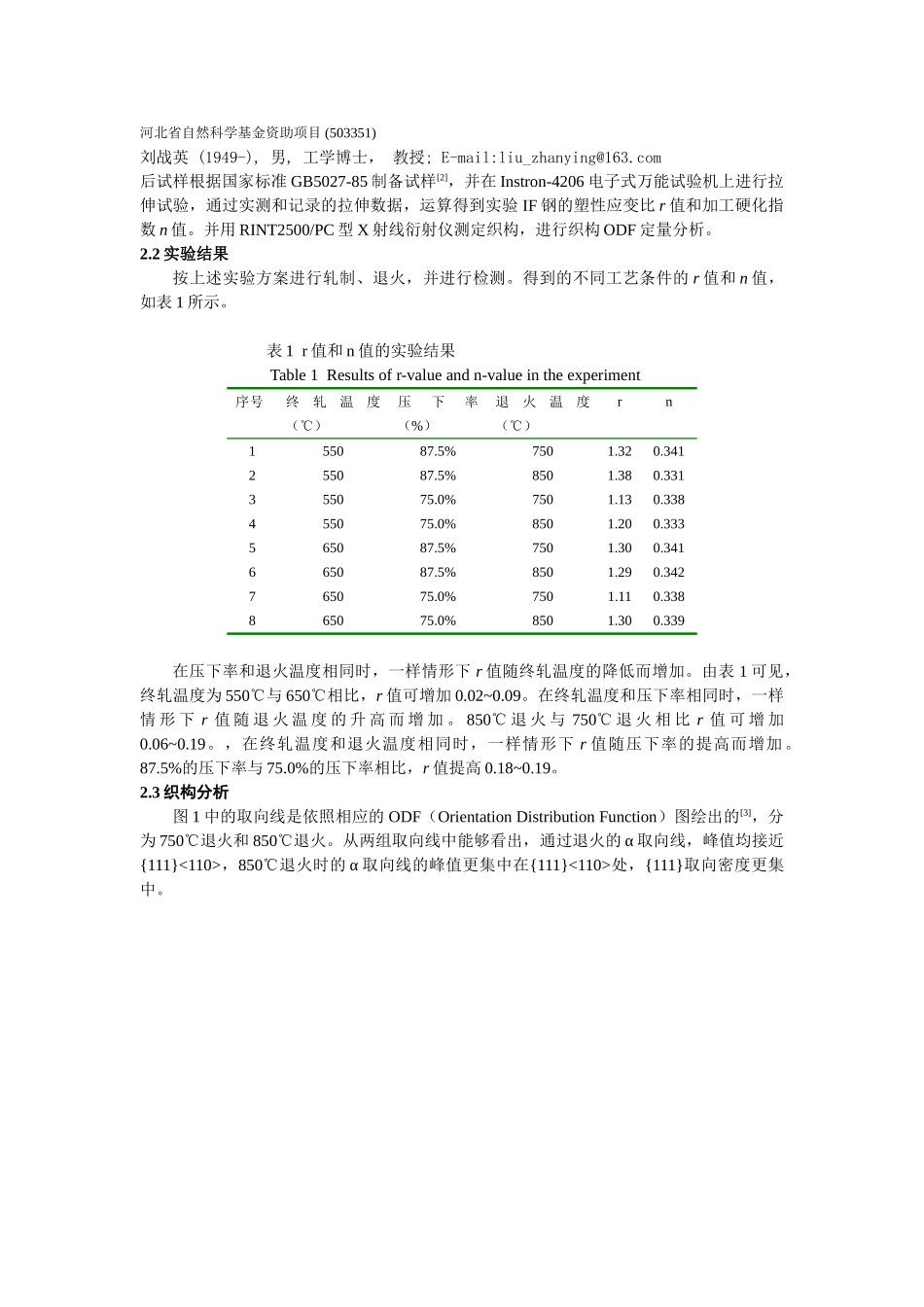 107paperIF钢轧工艺参数对深冲性能的影响中文_第2页